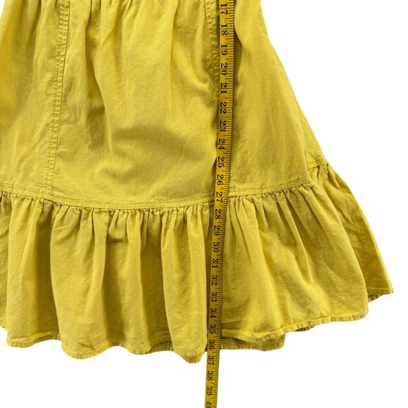 Chelsea & Violet Prairie Blues Linen Dress Yellow Sleeveless Tie Back Pleat Sz S - Picture 11 of 16